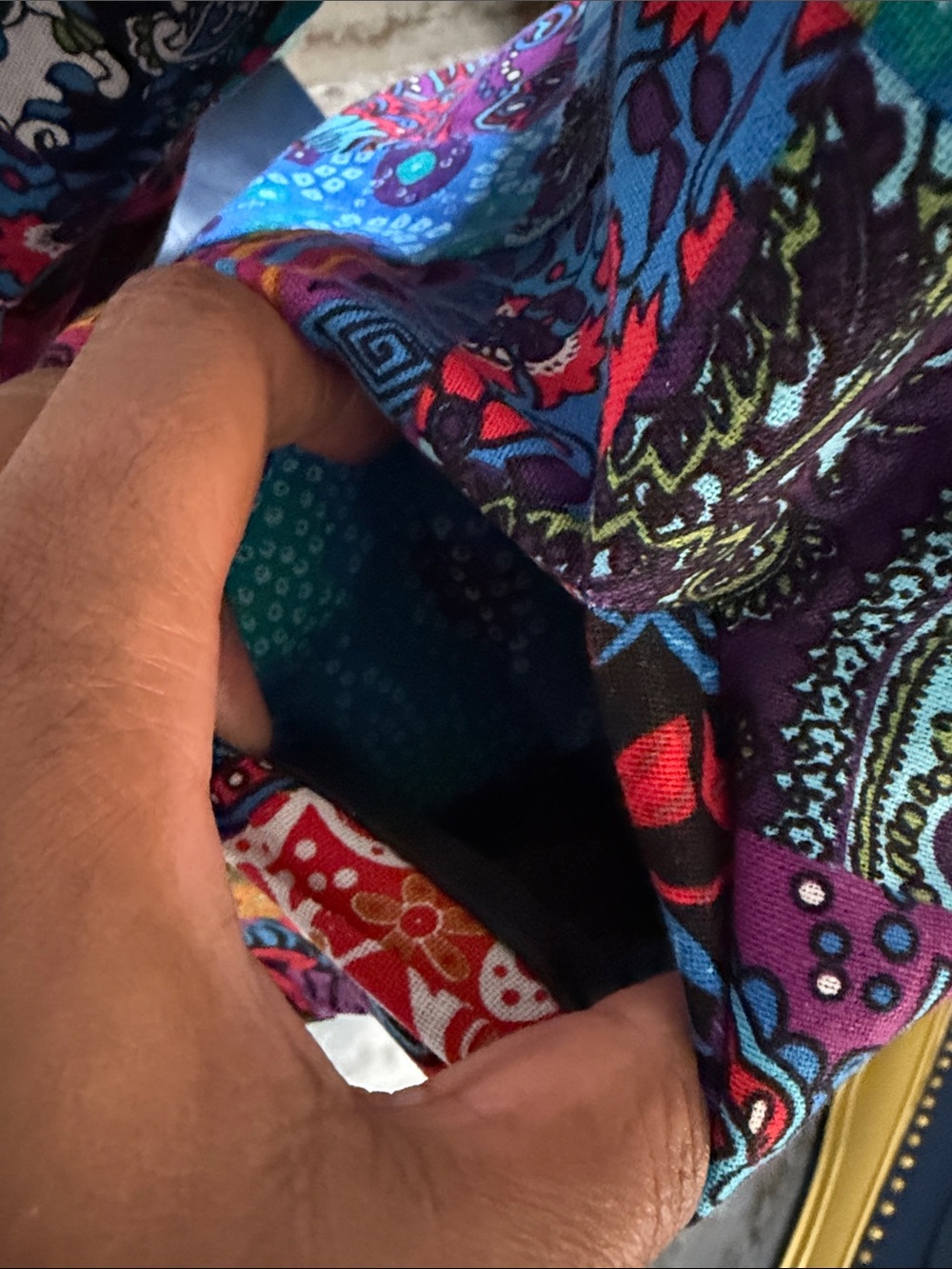 Vibrant Multi-Color Patchwork Open Cardigan - Picture 4 of 9